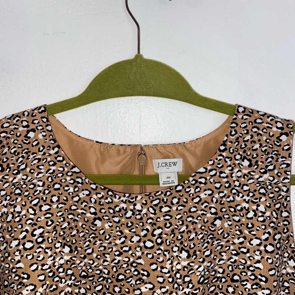 J Crew Factory Basket Weave Leopard Dress Size 20
